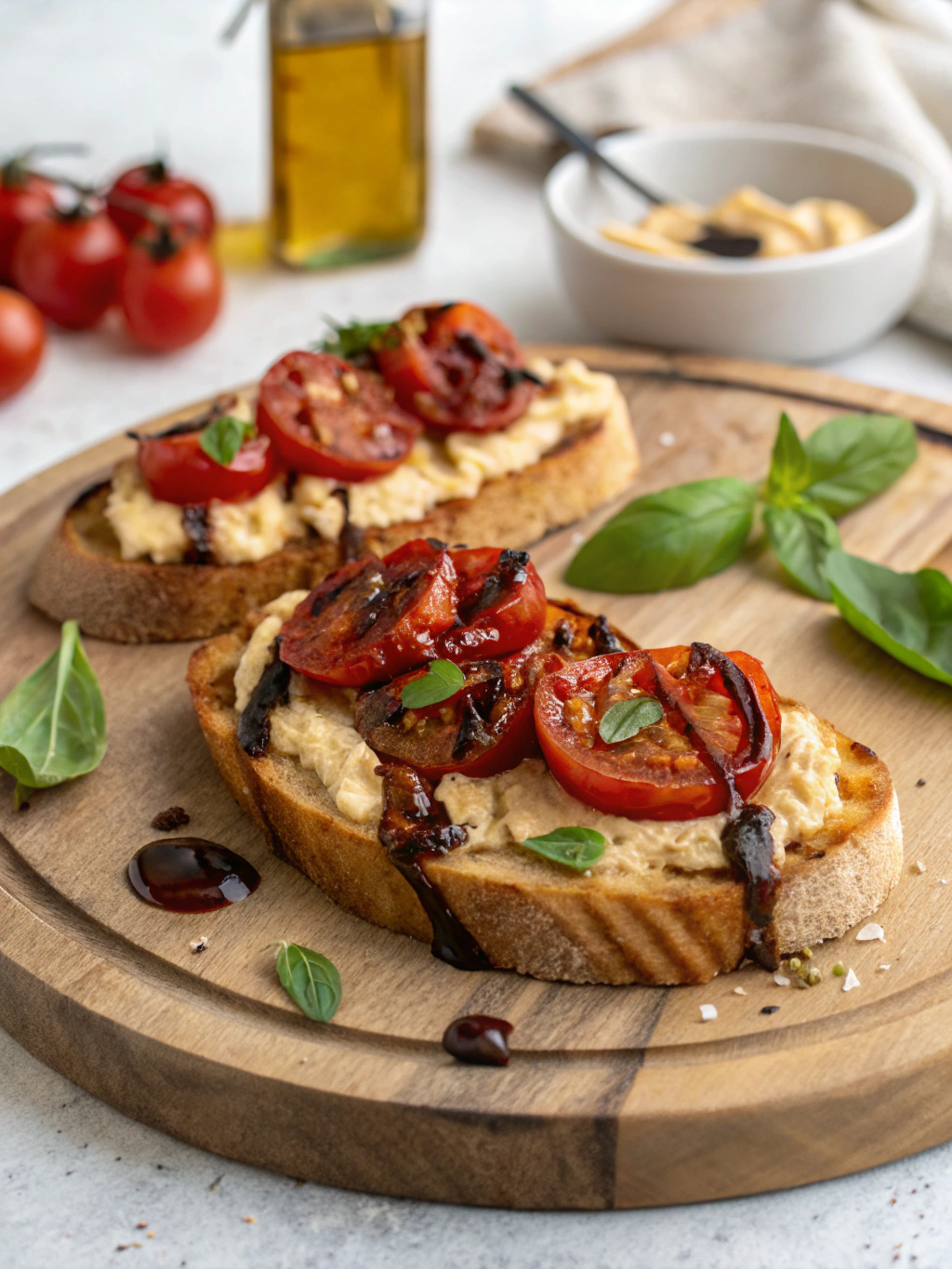 Serving suggestions for Balsamic roasted tomatoes & hummus toast