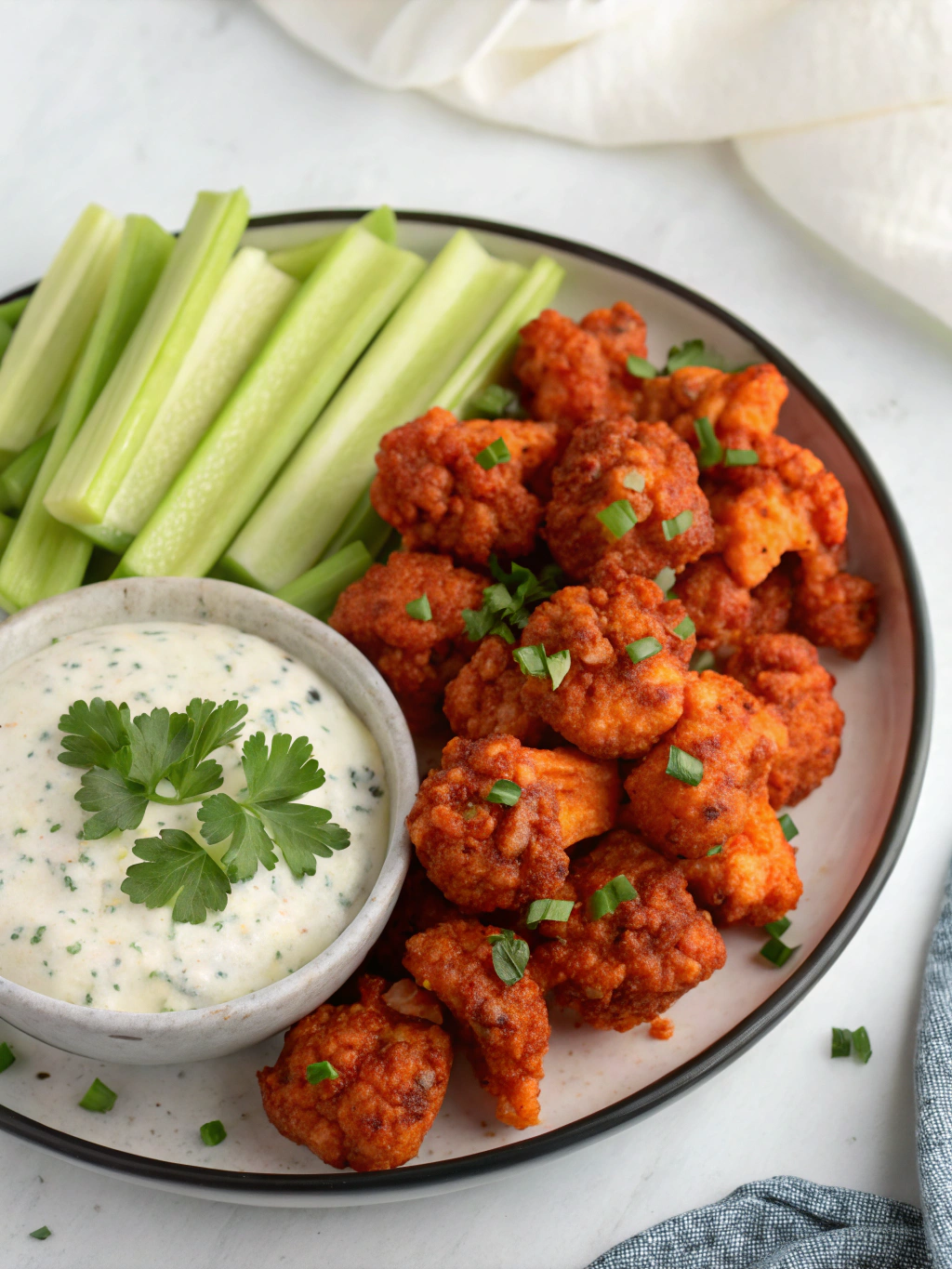 Buffalo Cauliflower Wings serving