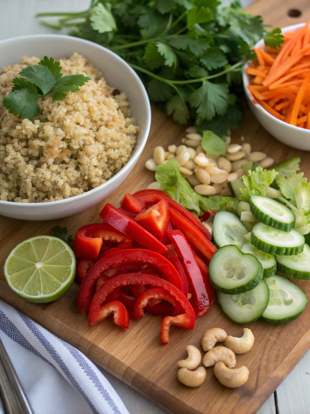 Crunchy Thai Quinoa Salad ingredients
