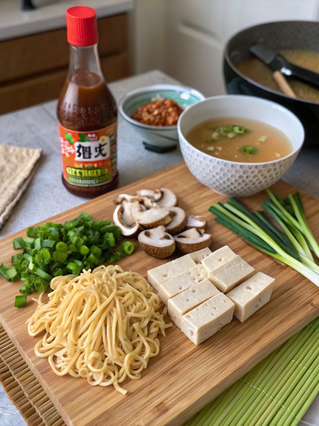 Ingredients for Easy One-Pot Spicy Miso Ramen