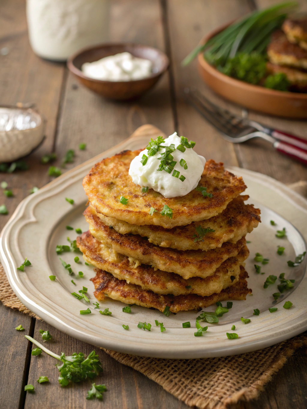 German Potato Pancakes serving