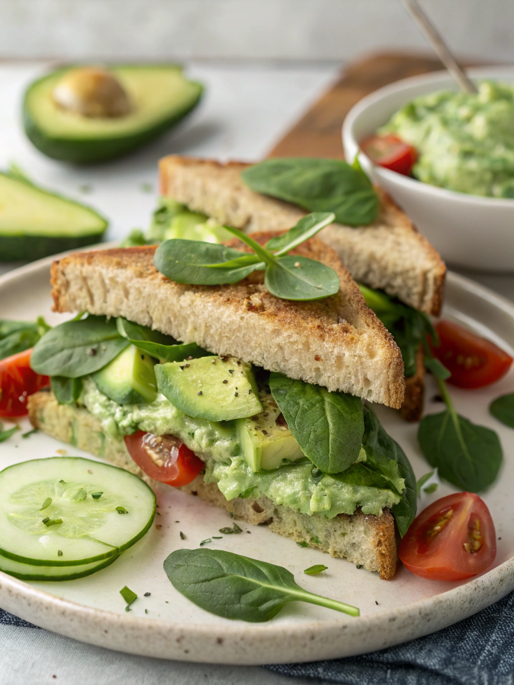 Green Goddess Salad Sandwich serving