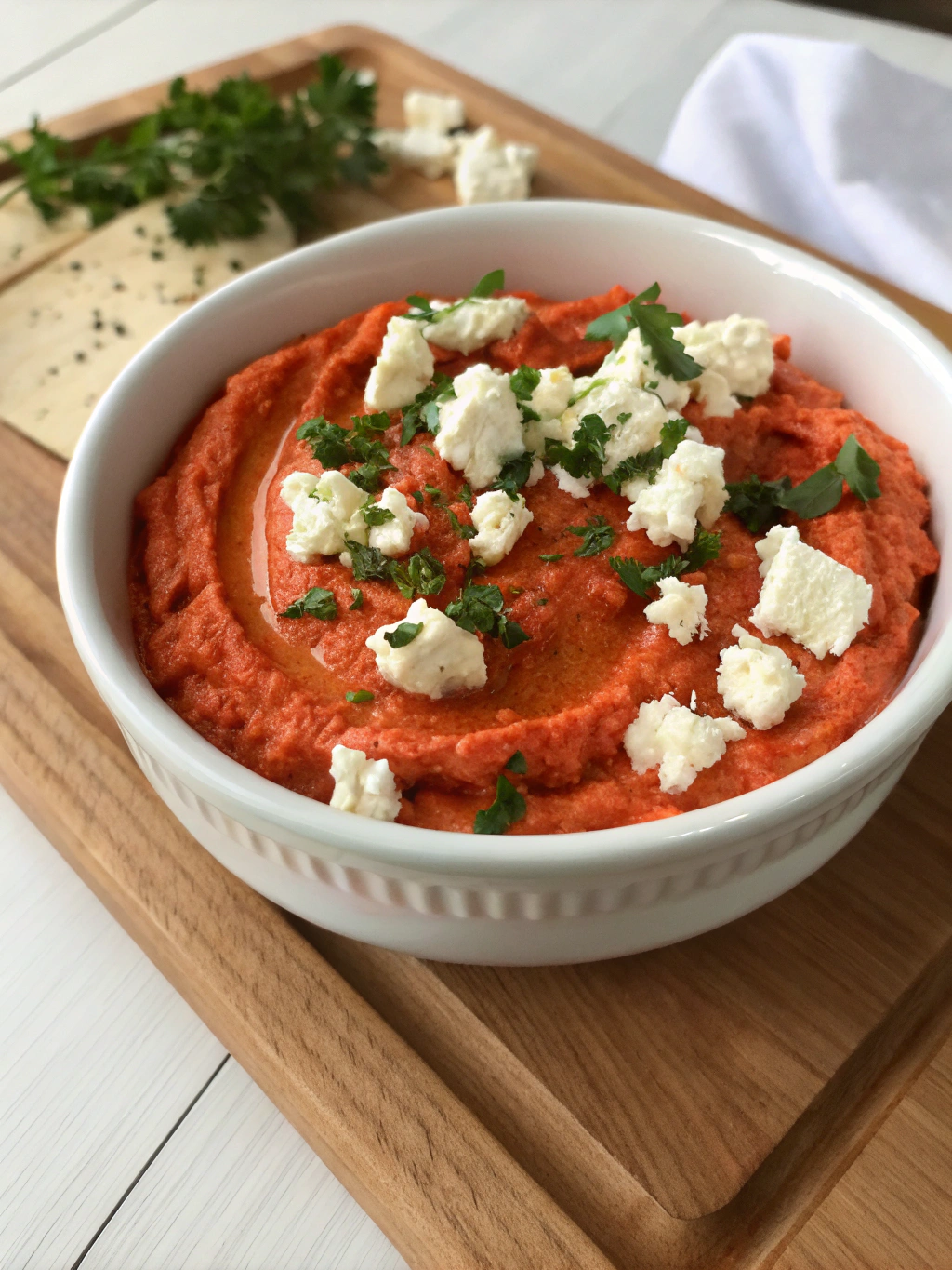 Paprika-Feta Dip serving