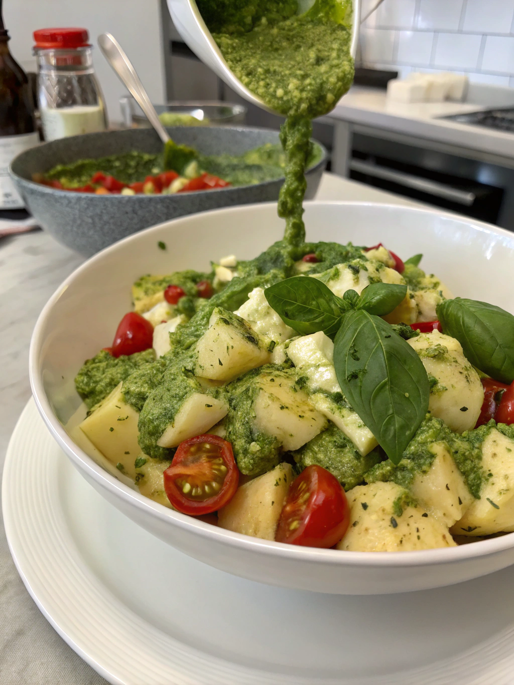 Pesto Potato Salad serving