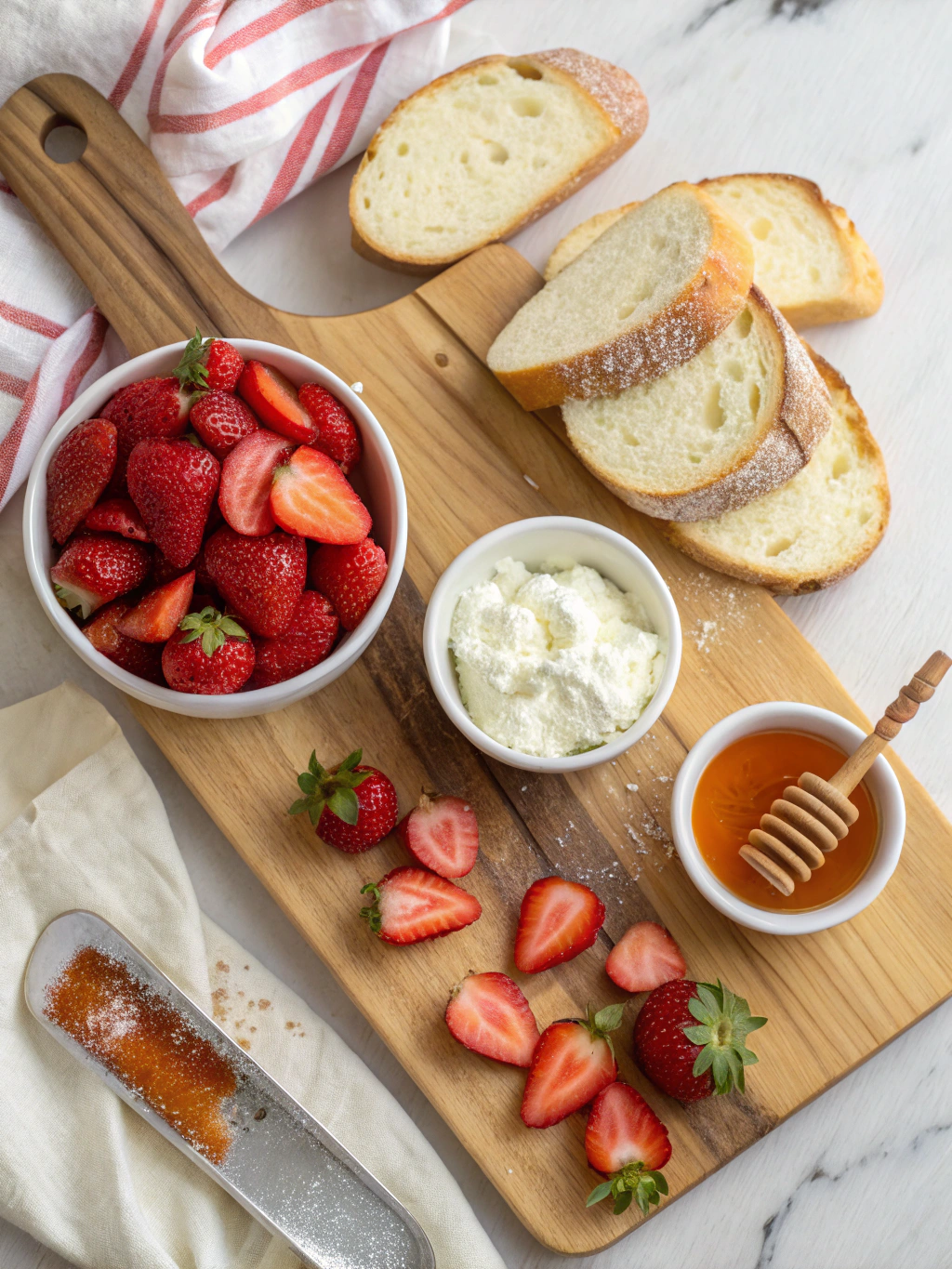 Roasted Strawberry Whipped Ricotta Toast ingredients