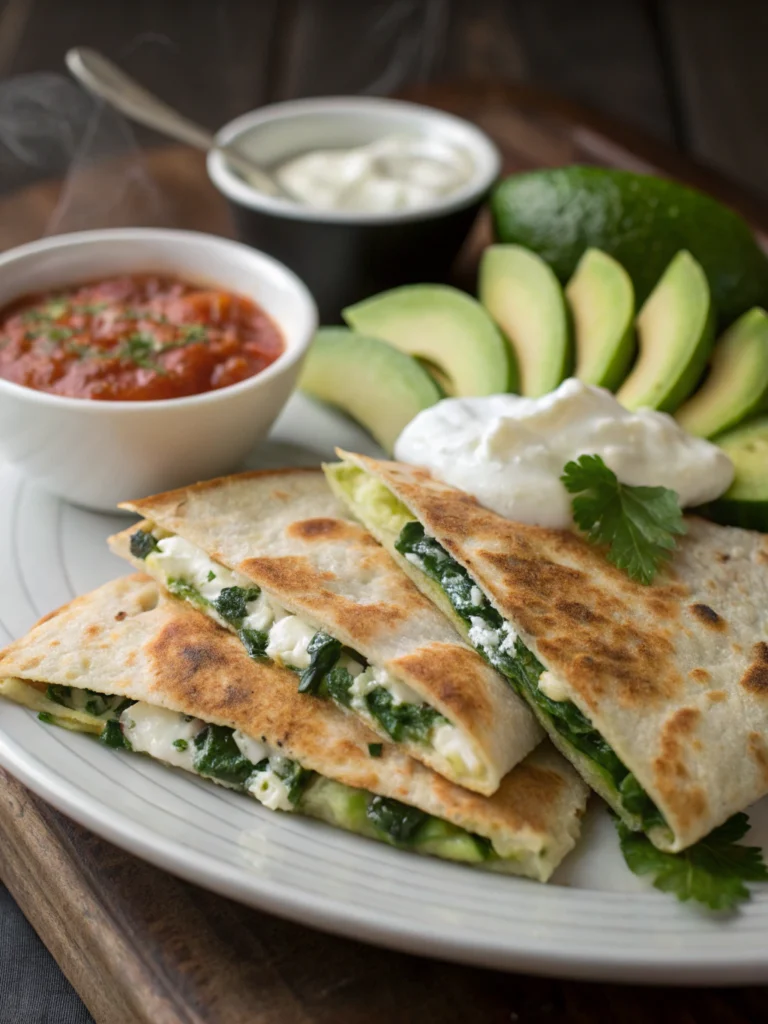 Spinach and Feta Quesadillas