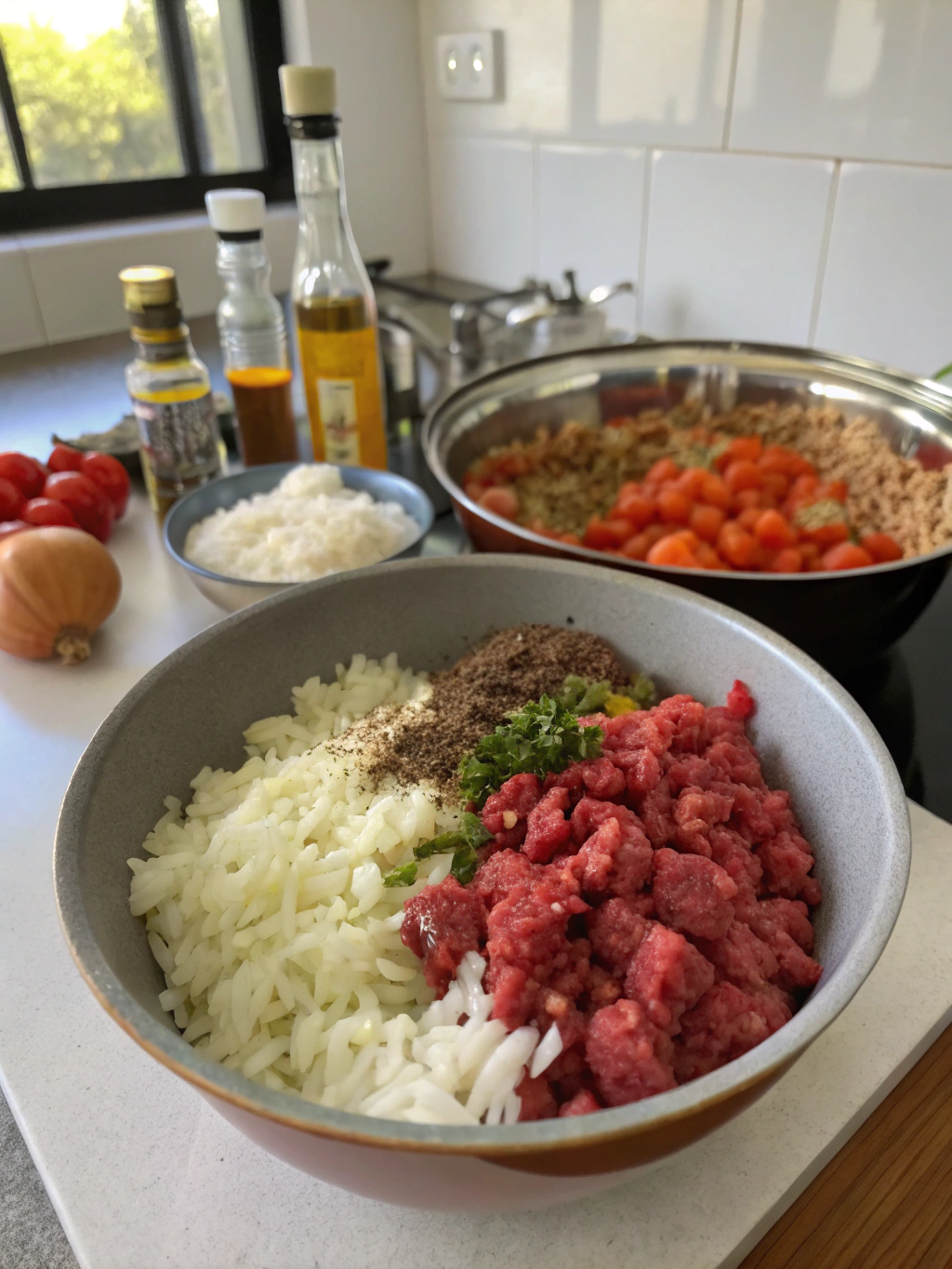 Ground beef and rice recipe preparation