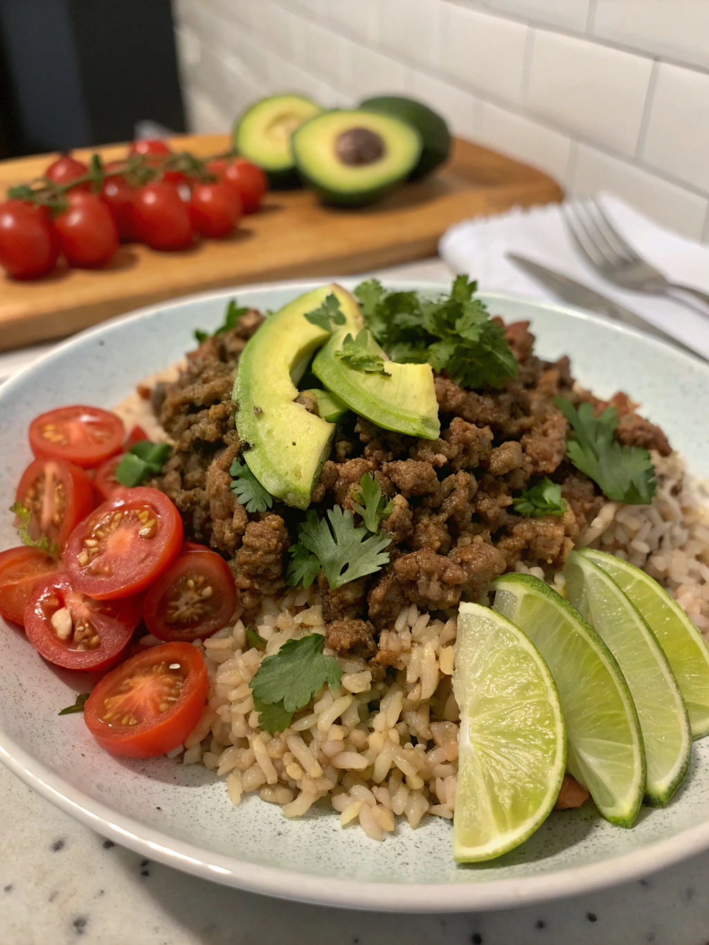 Ground beef and rice recipe serving