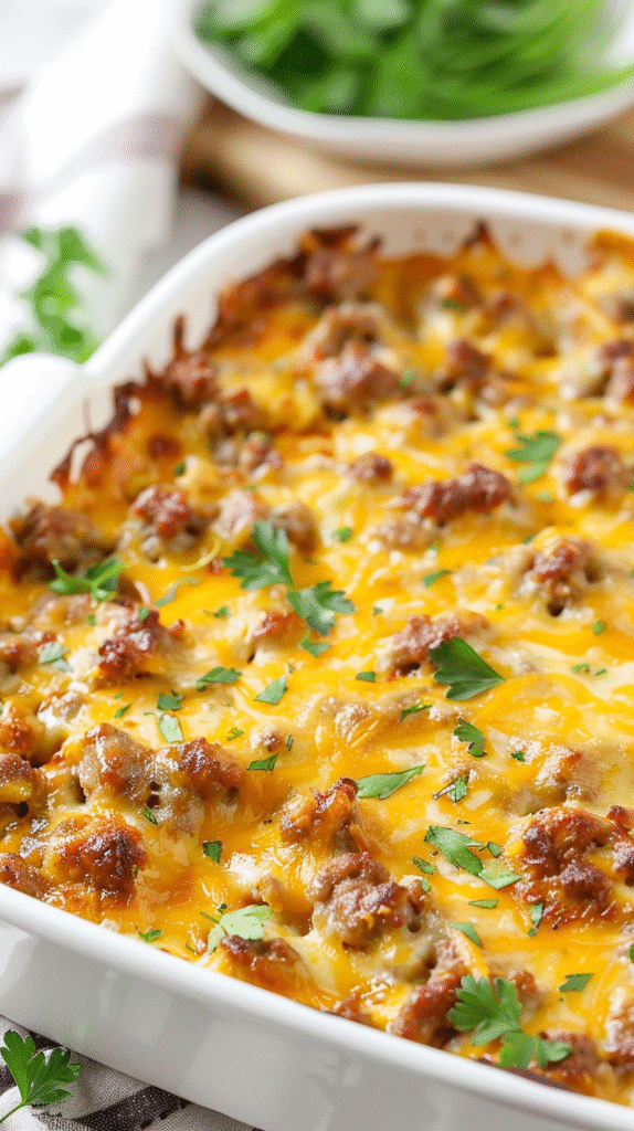 Quick Overnight Sausage and Egg Casserole