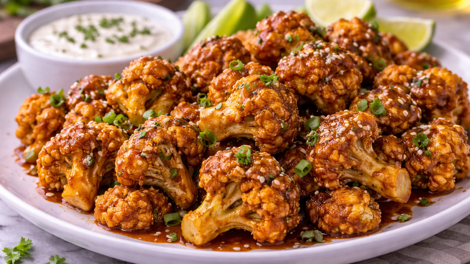 Air Fryer Sesame Cauliflower Wings