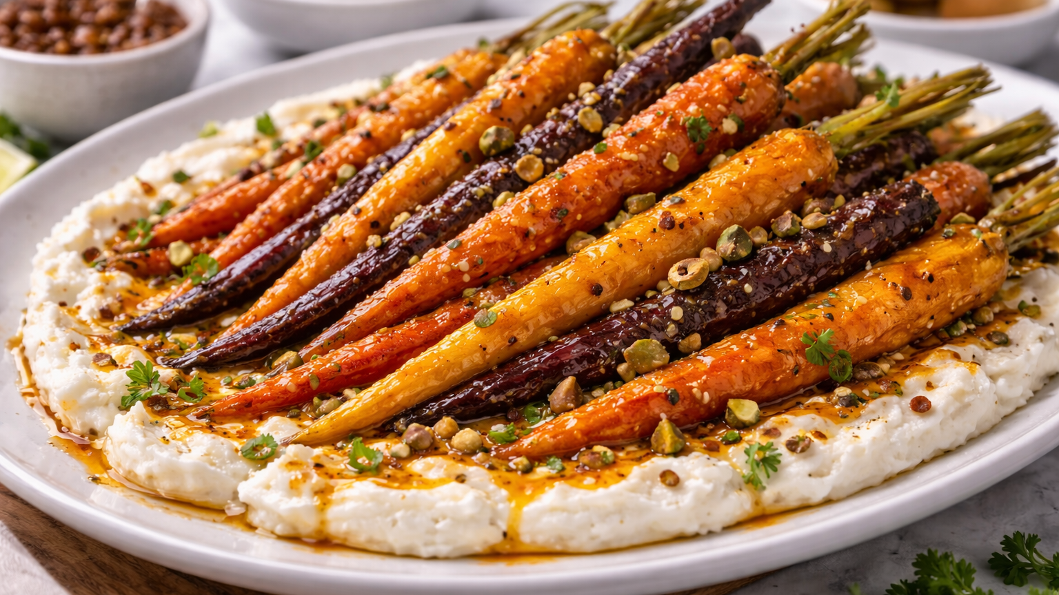 Roasted Carrots with Whipped Ricotta and Hot Honey