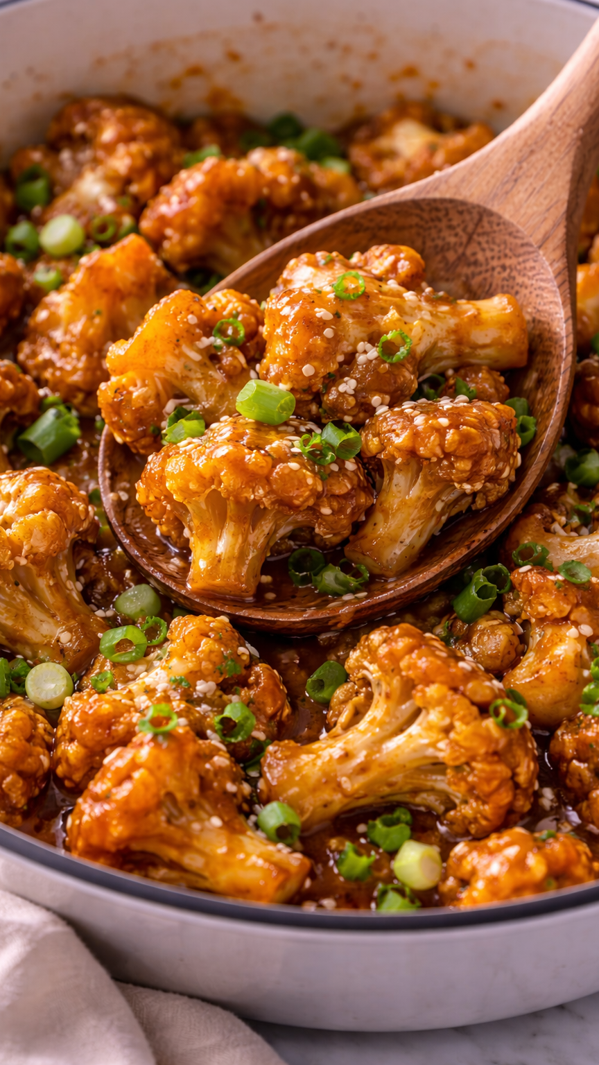 Vegan Orange Cauliflower 'Chicken'