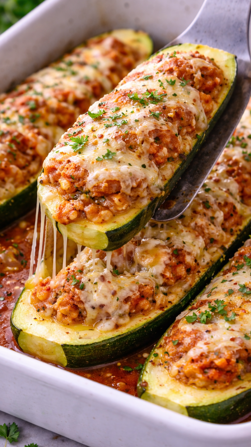 Cheese-Stuffed Zucchini Boats