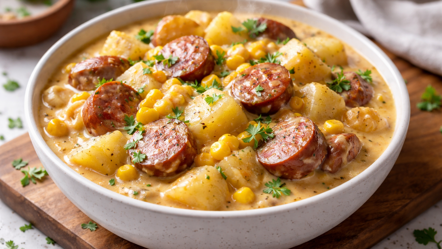 Crockpot Cheesy Potatoes and Kielbasa The Ultimate Vegan Comfort Dish