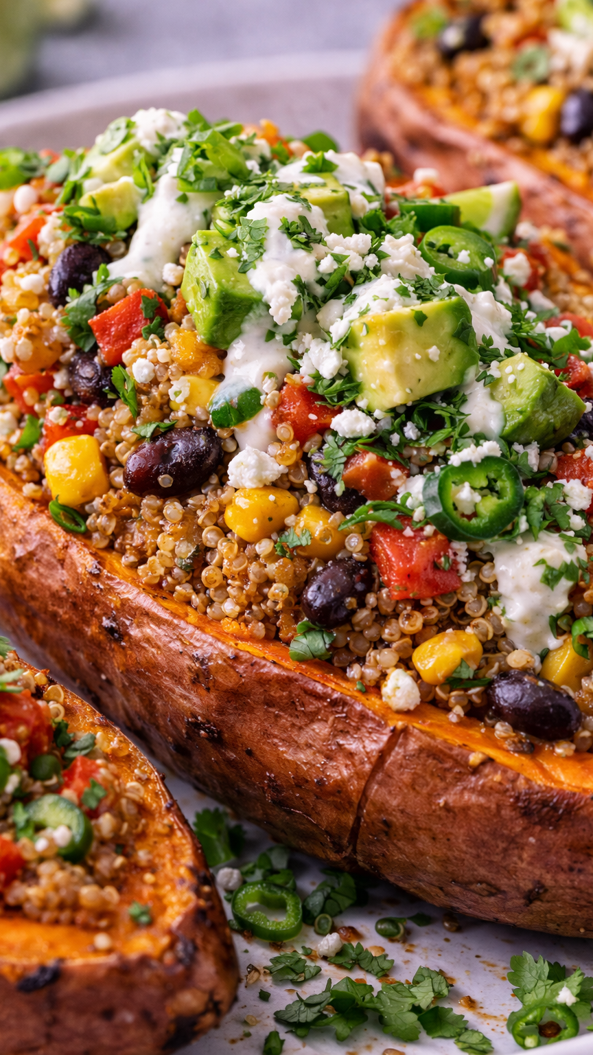 Mexican Quinoa Stuffed Sweet Potatoes