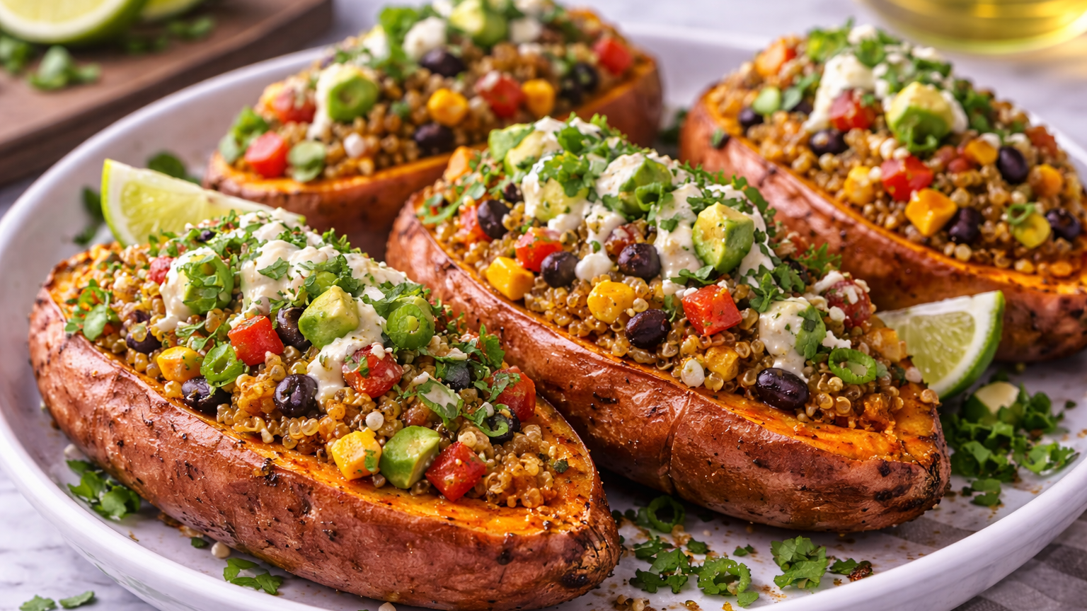 Mexican Quinoa Stuffed Sweet Potatoes