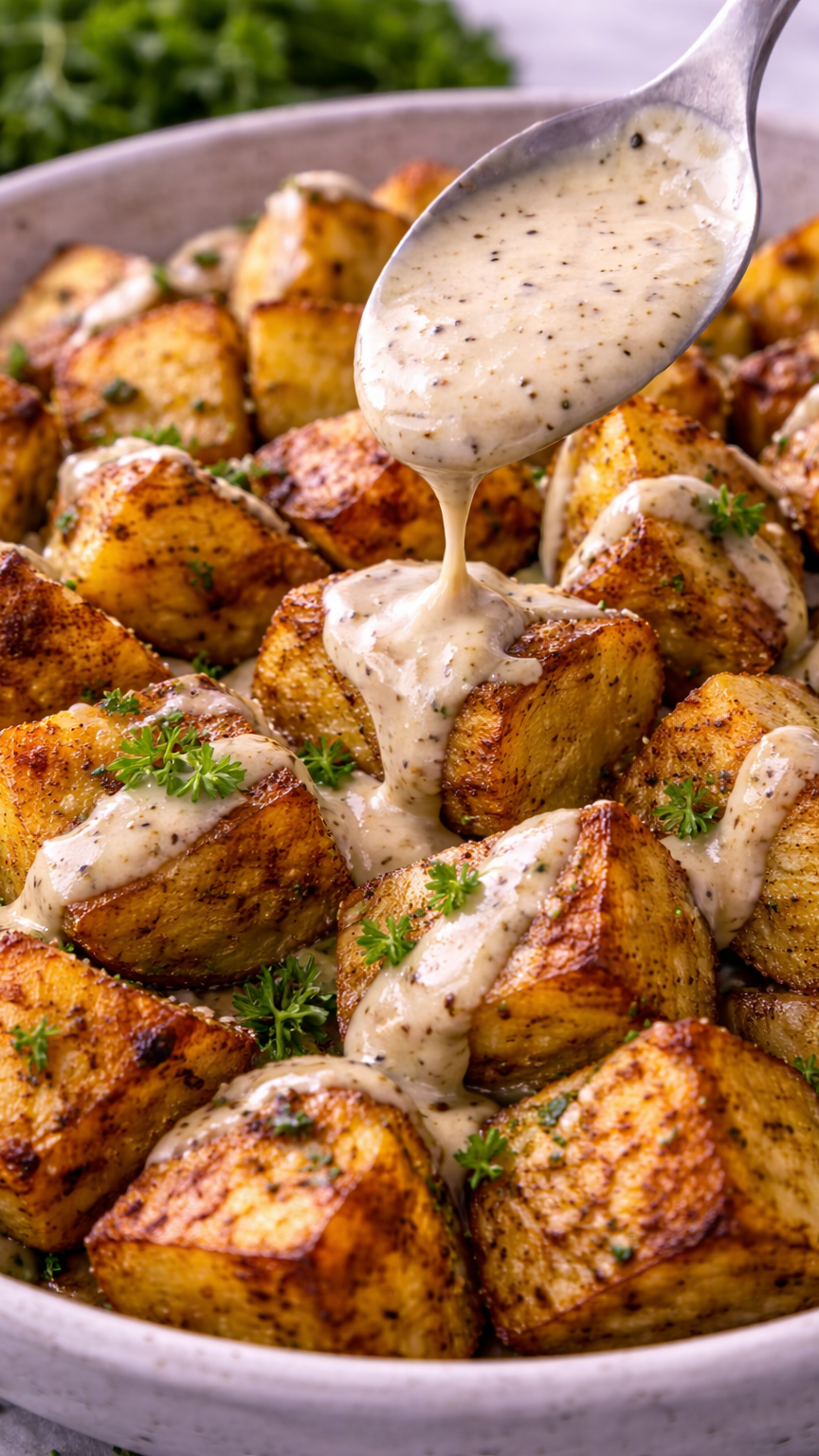Spicy Potato Kale Bowls with Mustard Tahini Dressing