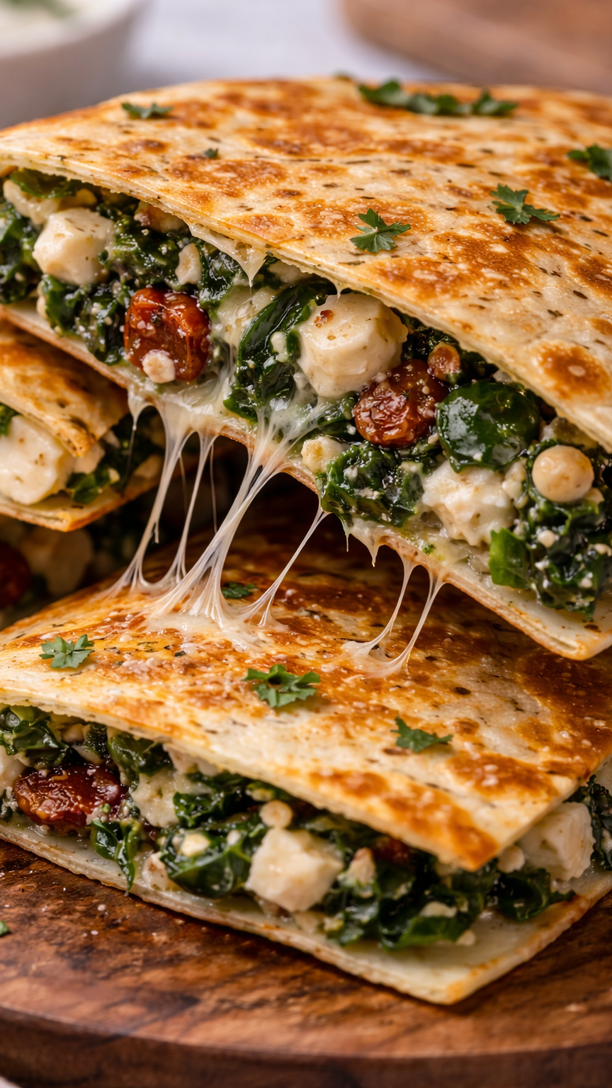 Spinach and Feta Quesadillas