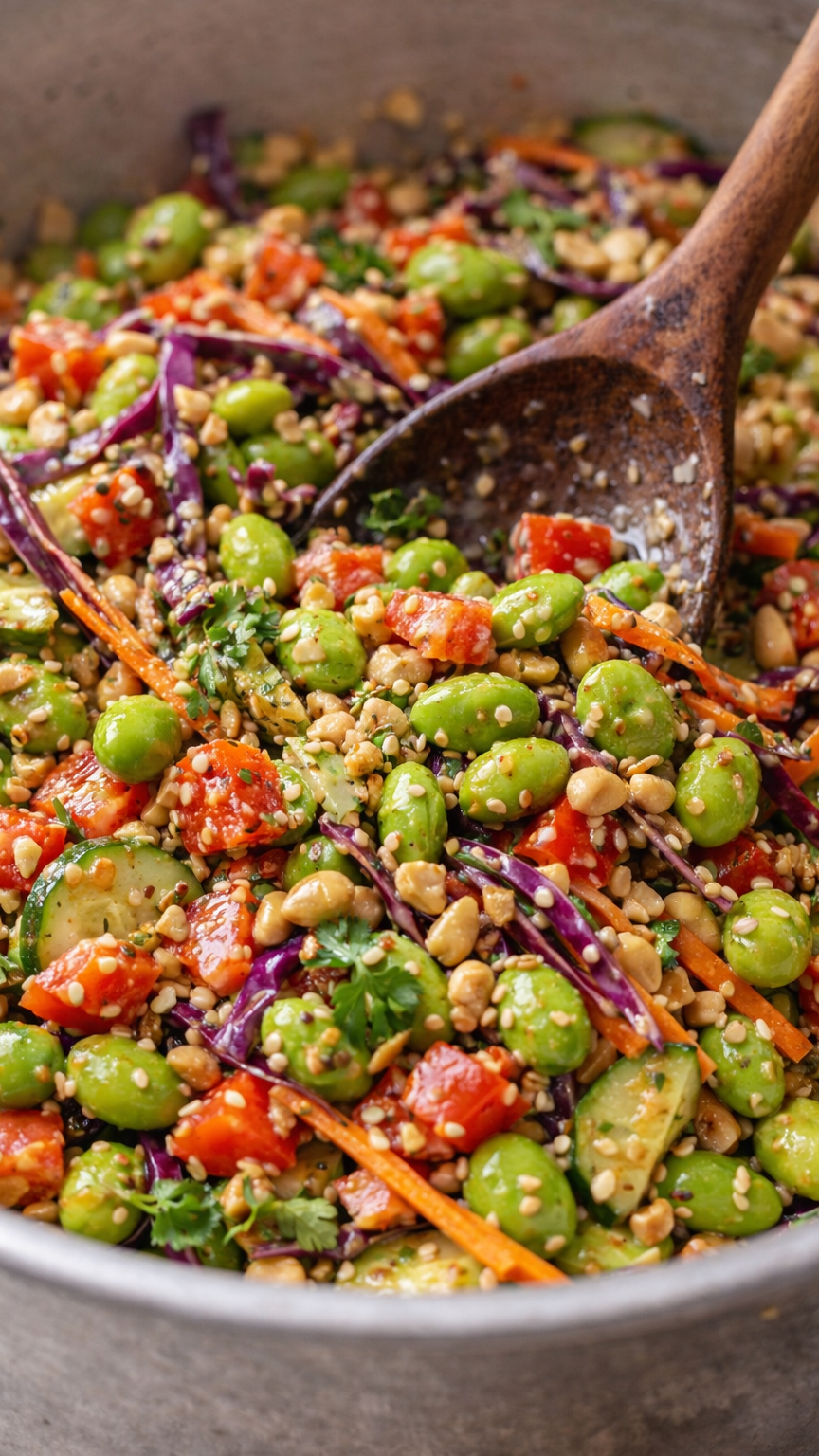 Easy Edamame Peanut Crunch Salad
