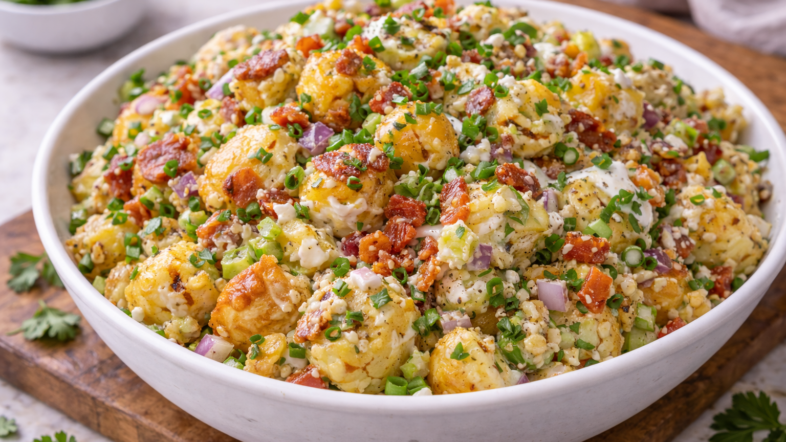 Vegan Smashed Potato Salad