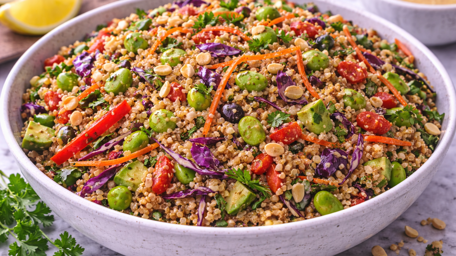 Crunchy Thai Quinoa Salad Combines