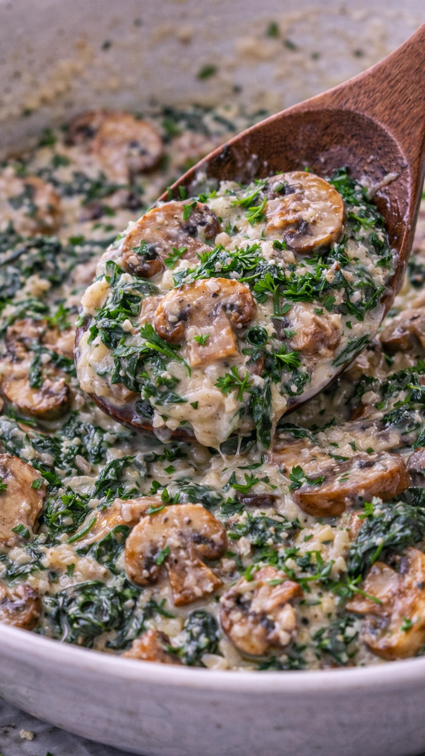 Baked Potatoes with Mushroom and Spinach