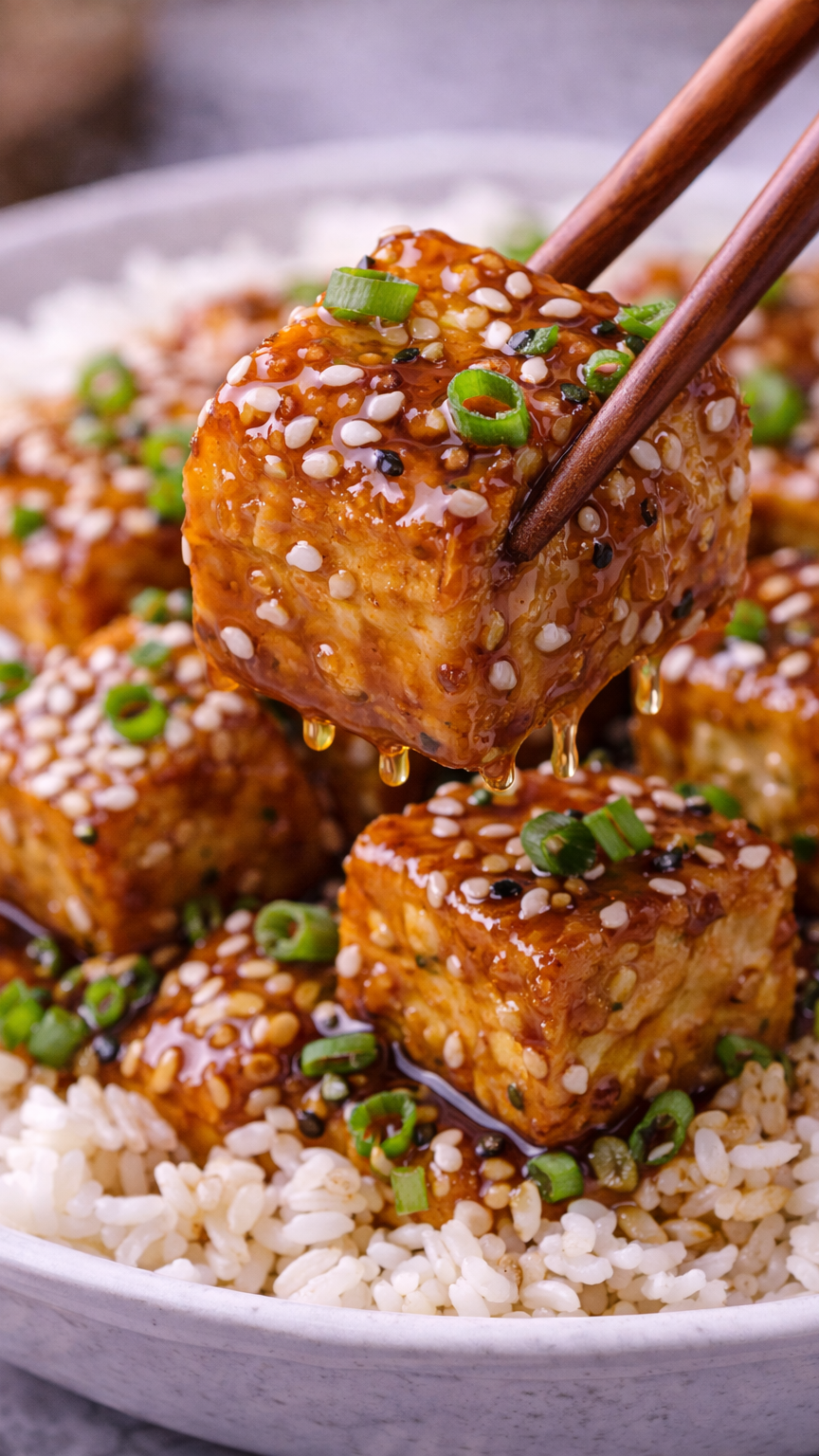 Honey Garlic Tofu With Soy & Sesame