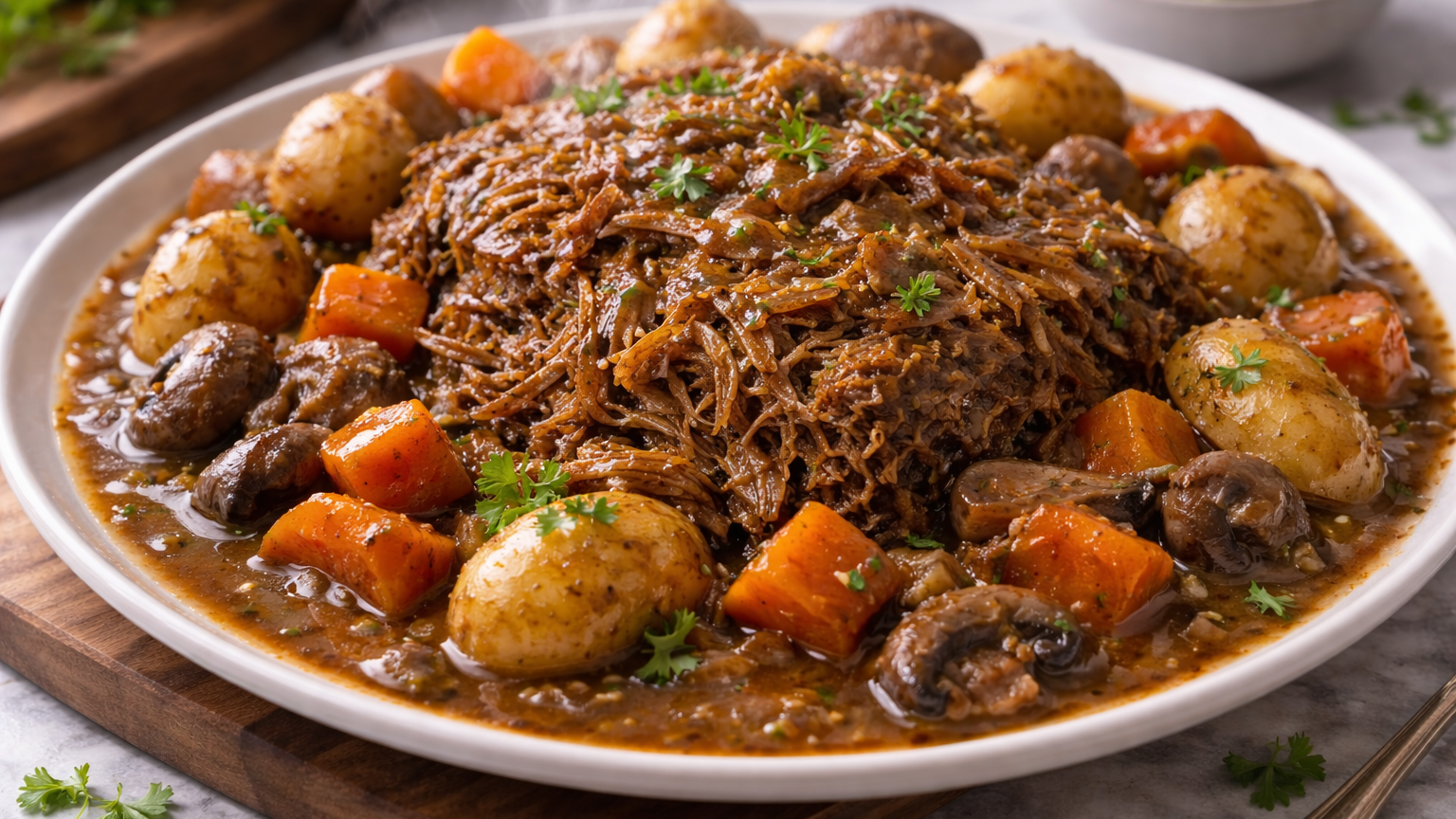 Ultimate Vegan Crock Pot French Onion Pot Roast