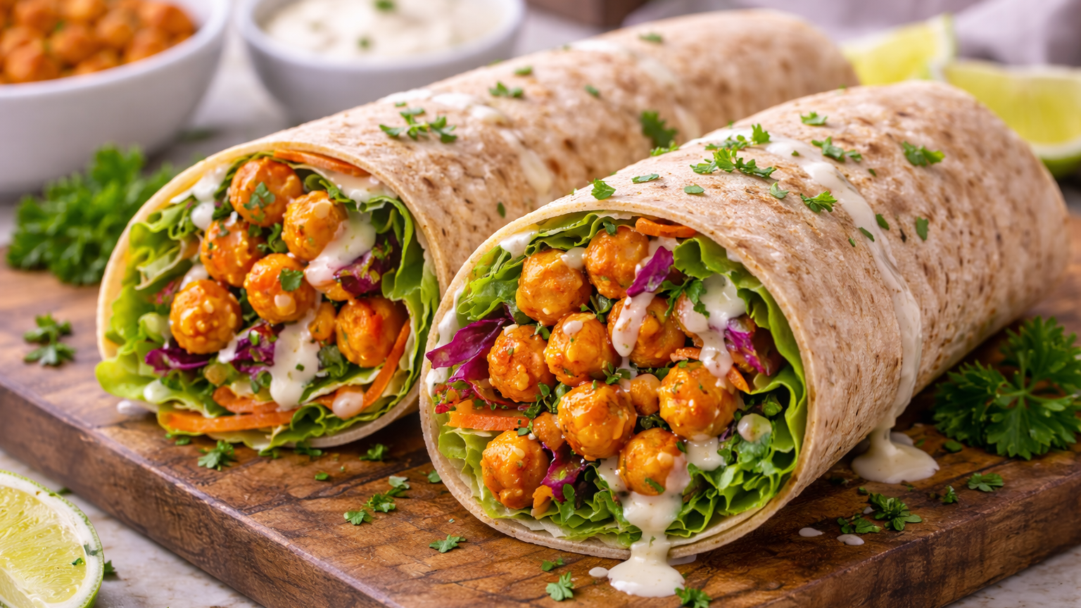 Buffalo Chickpea Wraps Recipe